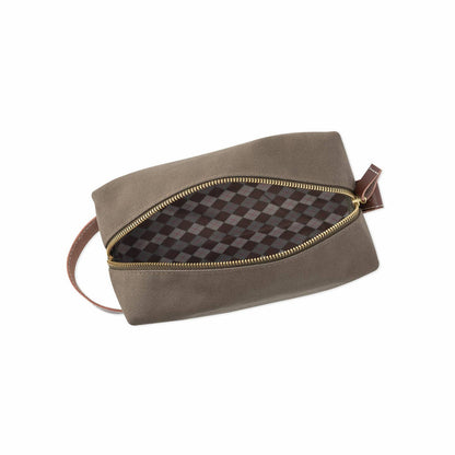 Light Brown Canvas Dopp Kit - MillerCandleCo.