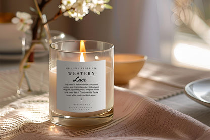 Western Lace Candle - MillerCandleCo.